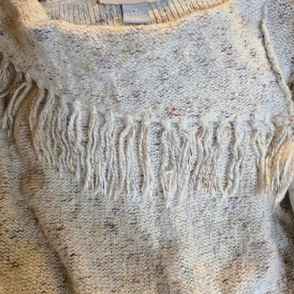 Modern Soul Cream Speckled Fringe Sweater - Picture 4 of 6
